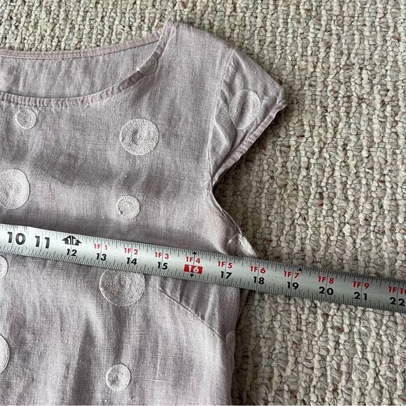 Embroidered Italian Linen Shift Dress - Picture 6 of 9